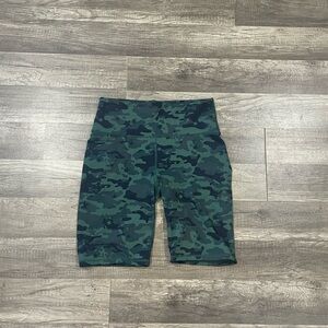 Fabletics Green Powerhold High-Waisted Athletic Shorts